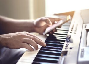 Person playing piano