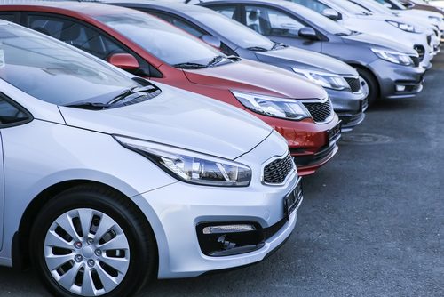 Cars on a car lot